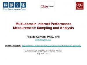 Multidomain Internet Performance Measurement Sampling and Analysis Prasad