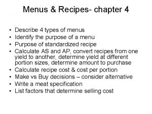 What are the four types of menus