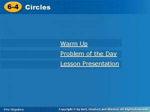 6 4 Circles Warm Up Problem of the