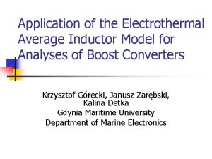 Application of the Electrothermal Average Inductor Model for