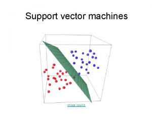 Support vector machines Image source Support vector machines