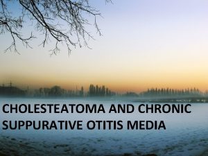 CHOLESTEATOMA AND CHRONIC SUPPURATIVE OTITIS MEDIA CHOLESTEATOMA Normally