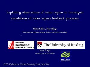 Exploiting observations of water vapour to investigate simulations