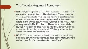 Counter argument paragraph example