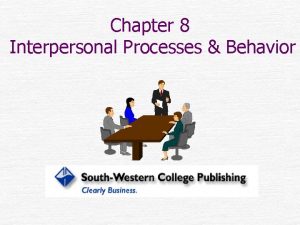 Chapter 8 interpersonal communication