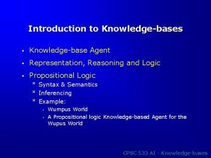 Knowledge based agent