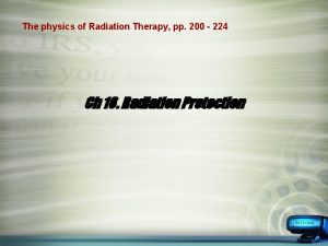 The physics of Radiation Therapy pp 200 224
