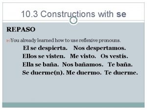 Constructions with se