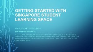 Singapore student learning space sls login