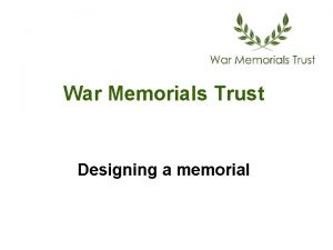 War memorials trust