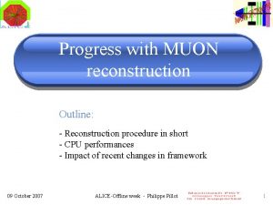 Progress with MUON reconstruction Outline Reconstruction procedure in