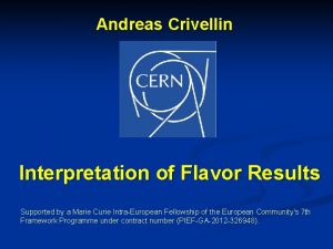 Andreas Crivellin Interpretation of Flavor Results Supported by