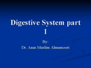 Digestive System part 1 By Dr Anas Muslim