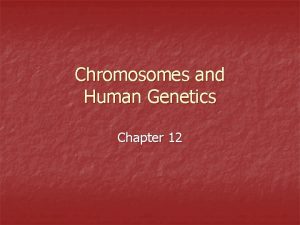 Chromosomes and Human Genetics Chapter 12 Chromosomes Cancer