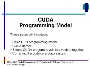 Cuda programming model