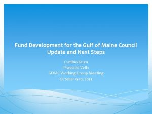 Fund Development for the Gulf of Maine Council
