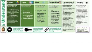 Understand Colour Tone Line Have you displayed understanding