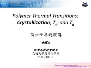 Tg tm tc polymer