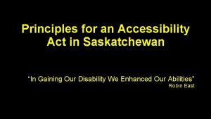 Saskatchewan accessibility act