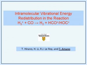 Intramolecular vibrational energy redistribution