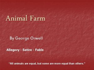 Animal farm marx