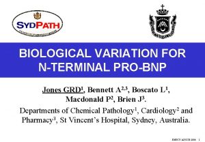 BIOLOGICAL VARIATION FOR NTERMINAL PROBNP Jones GRD 1