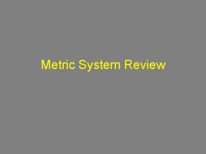 English metric system