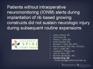 Patients without intraoperative neuromonitoring IONM alerts during implantation