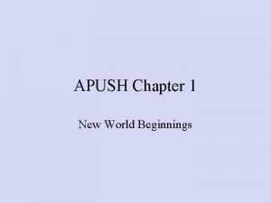 Apush new world beginnings