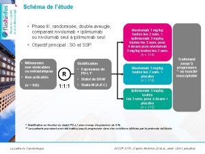 Schma de ltude Phase III randomise doubleaveugle comparant