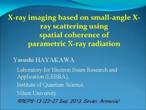 Xray imaging based on smallangle Xray scattering using