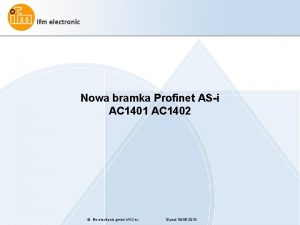 Nowa bramka Profinet ASi AC 1401 AC 1402