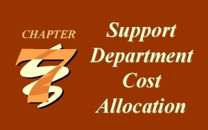 Support department cost allocation