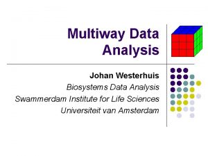 Multiway Data Analysis Johan Westerhuis Biosystems Data Analysis