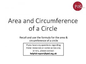 Area to circumference