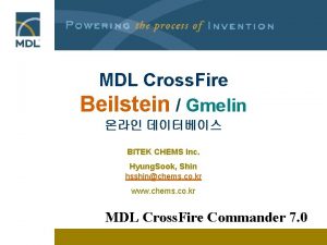 MDL Cross Fire Beilstein Gmelin BITEK CHEMS Inc