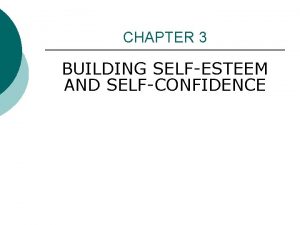 CHAPTER 3 BUILDING SELFESTEEM AND SELFCONFIDENCE INTRODUCTORY CONCEPTS