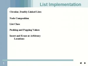 List Implementation Circular DoublyLinked Lists Node Composition List
