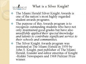 Silver knight award requirements