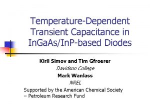 TemperatureDependent Transient Capacitance in In Ga AsIn Pbased