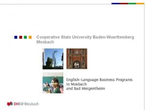 Cooperative State University BadenWuerttemberg Mosbach EnglishLanguage Business Programs