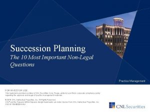 Succession Planning The 10 Most Important NonLegal Questions