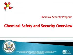 Chemical security program