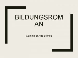 Coming of age story structure