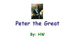 Peter the great map