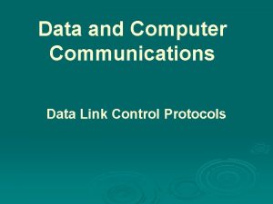 Data link control protocols
