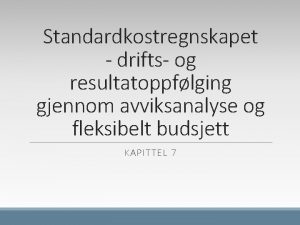 Standardkostregnskap