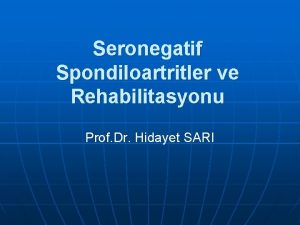 Seronegatif spondiloartritler
