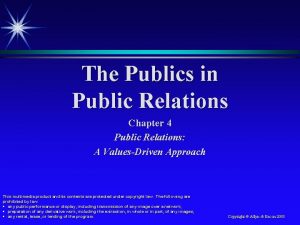 The Publics in Public Relations Chapter 4 Public