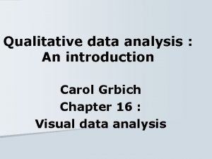 Qualitative data analysis An introduction Carol Grbich Chapter